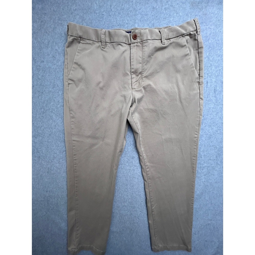 IZOD Mens Slim Fit Chino Pants Tan Khaki Stretch Cotton Trousers 38x30